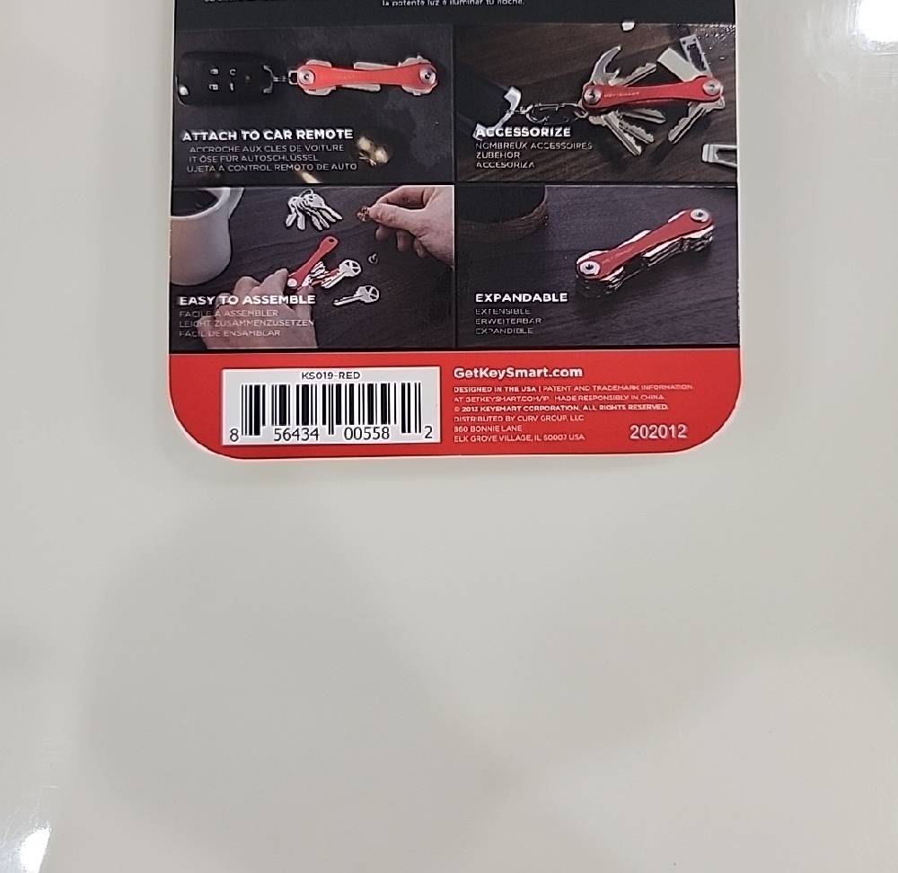 KeySmart Compact Key Holder - Red - Picture 2 of 3